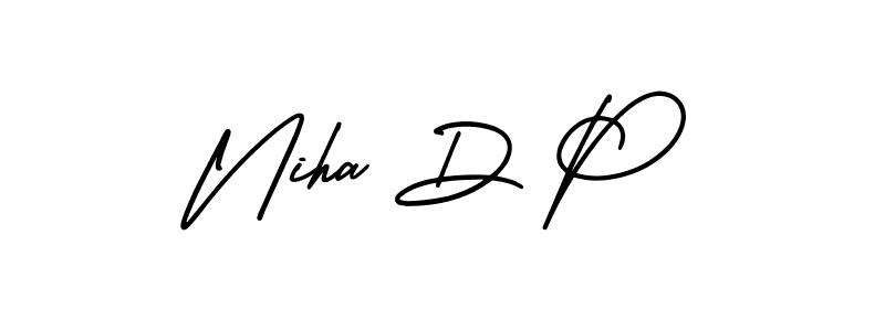 Design your own signature with our free online signature maker. With this signature software, you can create a handwritten (AmerikaSignatureDemo-Regular) signature for name Niha D P. Niha D P signature style 3 images and pictures png