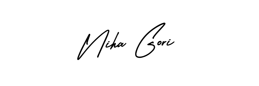 Check out images of Autograph of Niha Gori name. Actor Niha Gori Signature Style. AmerikaSignatureDemo-Regular is a professional sign style online. Niha Gori signature style 3 images and pictures png