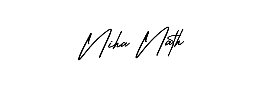 Also You can easily find your signature by using the search form. We will create Niha Nath name handwritten signature images for you free of cost using AmerikaSignatureDemo-Regular sign style. Niha Nath signature style 3 images and pictures png