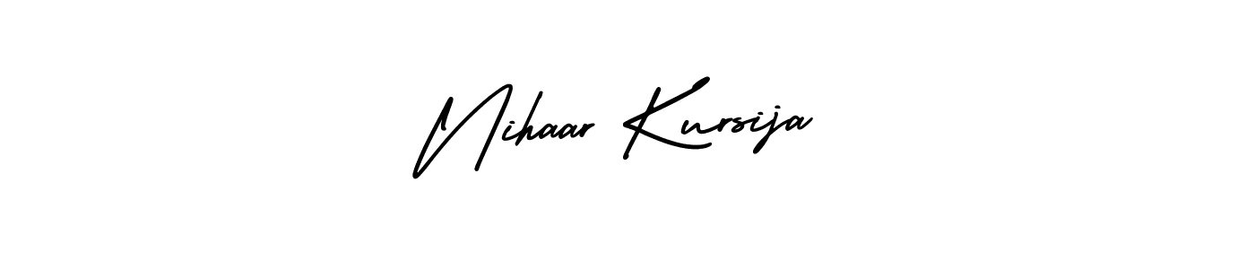 AmerikaSignatureDemo-Regular is a professional signature style that is perfect for those who want to add a touch of class to their signature. It is also a great choice for those who want to make their signature more unique. Get Nihaar Kursija name to fancy signature for free. Nihaar Kursija signature style 3 images and pictures png