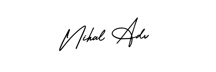 This is the best signature style for the Nihal Adv name. Also you like these signature font (AmerikaSignatureDemo-Regular). Mix name signature. Nihal Adv signature style 3 images and pictures png