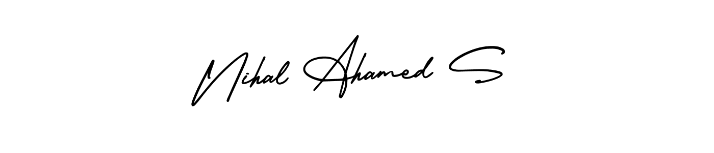 Nihal Ahamed S stylish signature style. Best Handwritten Sign (AmerikaSignatureDemo-Regular) for my name. Handwritten Signature Collection Ideas for my name Nihal Ahamed S. Nihal Ahamed S signature style 3 images and pictures png