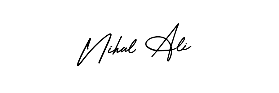 How to make Nihal Ali name signature. Use AmerikaSignatureDemo-Regular style for creating short signs online. This is the latest handwritten sign. Nihal Ali signature style 3 images and pictures png