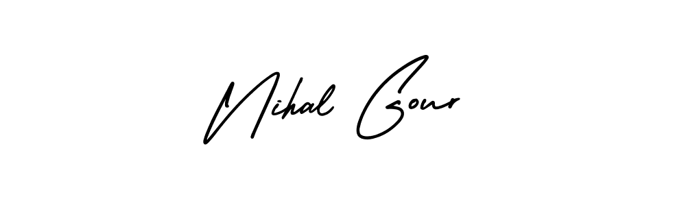 How to make Nihal Gour name signature. Use AmerikaSignatureDemo-Regular style for creating short signs online. This is the latest handwritten sign. Nihal Gour signature style 3 images and pictures png