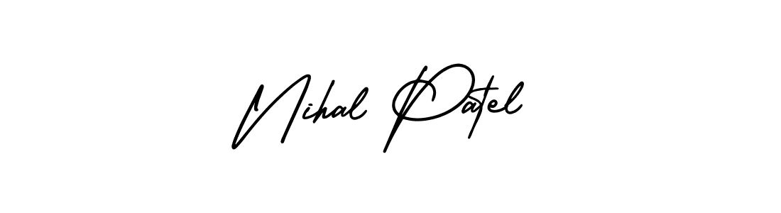This is the best signature style for the Nihal Patel name. Also you like these signature font (AmerikaSignatureDemo-Regular). Mix name signature. Nihal Patel signature style 3 images and pictures png