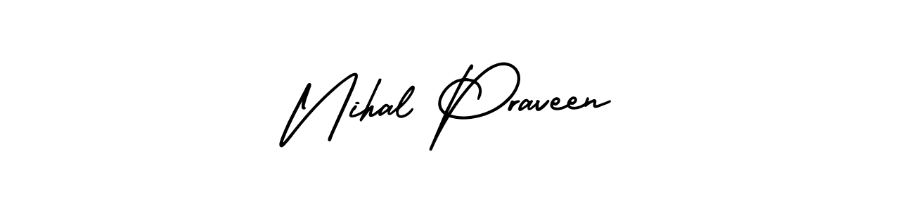 Make a beautiful signature design for name Nihal Praveen. Use this online signature maker to create a handwritten signature for free. Nihal Praveen signature style 3 images and pictures png