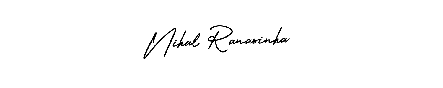 How to make Nihal Ranasinha name signature. Use AmerikaSignatureDemo-Regular style for creating short signs online. This is the latest handwritten sign. Nihal Ranasinha signature style 3 images and pictures png