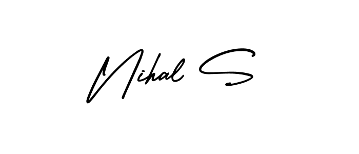 AmerikaSignatureDemo-Regular is a professional signature style that is perfect for those who want to add a touch of class to their signature. It is also a great choice for those who want to make their signature more unique. Get Nihal S name to fancy signature for free. Nihal S signature style 3 images and pictures png