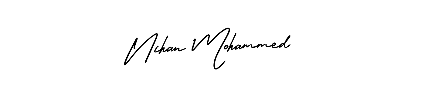 How to Draw Nihan Mohammed signature style? AmerikaSignatureDemo-Regular is a latest design signature styles for name Nihan Mohammed. Nihan Mohammed signature style 3 images and pictures png