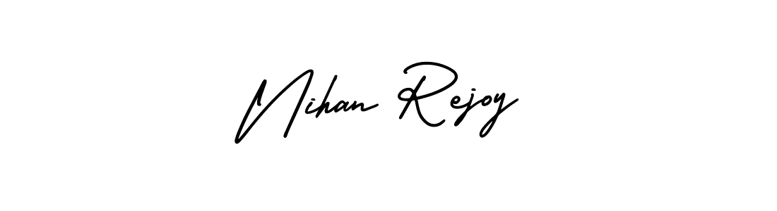 Similarly AmerikaSignatureDemo-Regular is the best handwritten signature design. Signature creator online .You can use it as an online autograph creator for name Nihan Rejoy. Nihan Rejoy signature style 3 images and pictures png