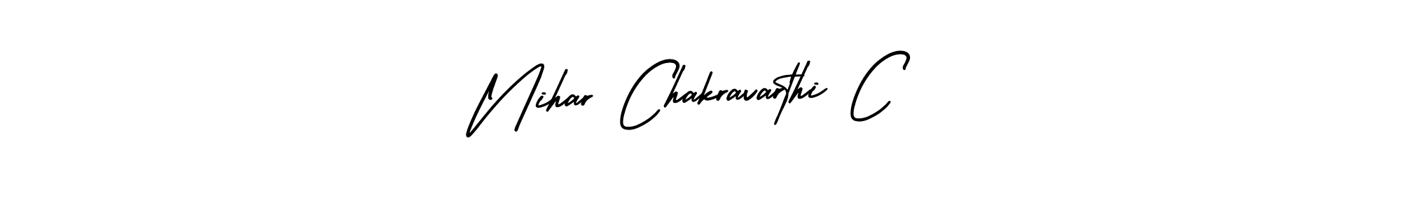Make a short Nihar Chakravarthi C signature style. Manage your documents anywhere anytime using AmerikaSignatureDemo-Regular. Create and add eSignatures, submit forms, share and send files easily. Nihar Chakravarthi C signature style 3 images and pictures png