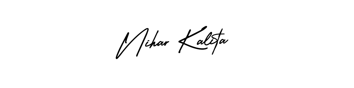 Also You can easily find your signature by using the search form. We will create Nihar Kalita name handwritten signature images for you free of cost using AmerikaSignatureDemo-Regular sign style. Nihar Kalita signature style 3 images and pictures png