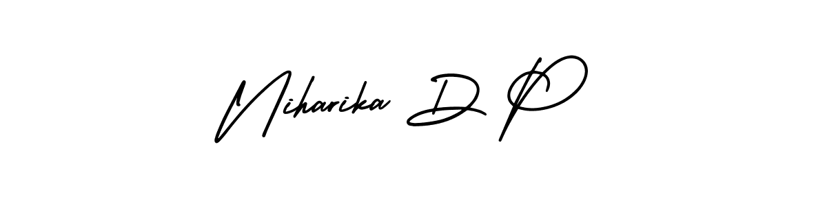 Use a signature maker to create a handwritten signature online. With this signature software, you can design (AmerikaSignatureDemo-Regular) your own signature for name Niharika D P. Niharika D P signature style 3 images and pictures png