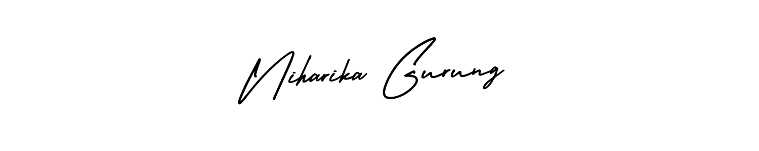 Make a beautiful signature design for name Niharika Gurung. With this signature (AmerikaSignatureDemo-Regular) style, you can create a handwritten signature for free. Niharika Gurung signature style 3 images and pictures png