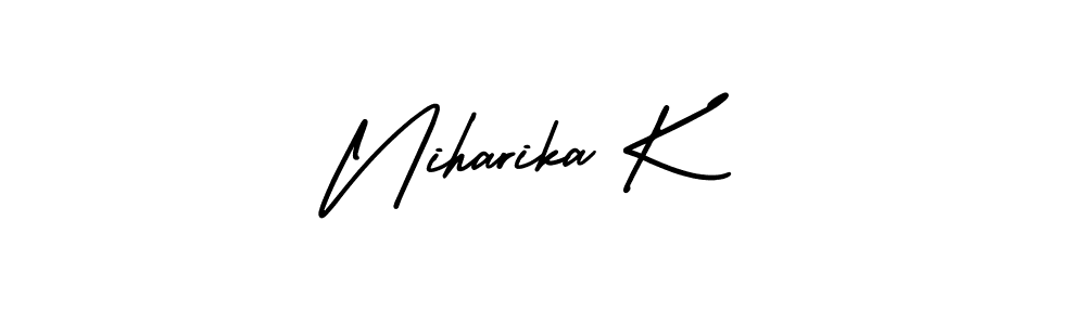 How to Draw Niharika K signature style? AmerikaSignatureDemo-Regular is a latest design signature styles for name Niharika K. Niharika K signature style 3 images and pictures png