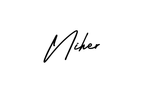 if you are searching for the best signature style for your name Niher. so please give up your signature search. here we have designed multiple signature styles  using AmerikaSignatureDemo-Regular. Niher signature style 3 images and pictures png
