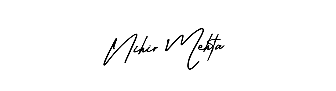 Similarly AmerikaSignatureDemo-Regular is the best handwritten signature design. Signature creator online .You can use it as an online autograph creator for name Nihir Mehta. Nihir Mehta signature style 3 images and pictures png