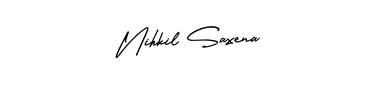 How to Draw Nihkil Saxena signature style? AmerikaSignatureDemo-Regular is a latest design signature styles for name Nihkil Saxena. Nihkil Saxena signature style 3 images and pictures png