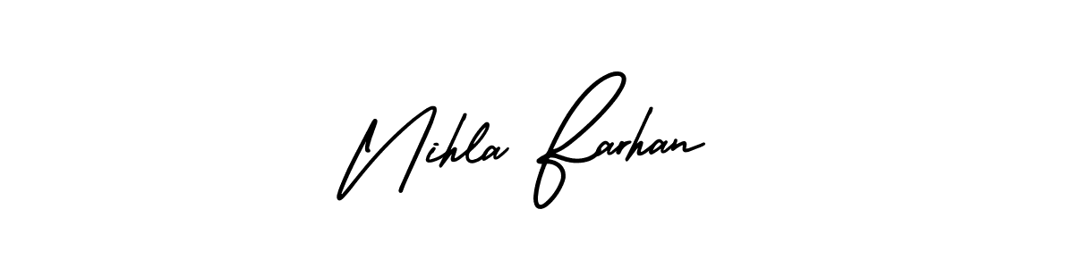 Design your own signature with our free online signature maker. With this signature software, you can create a handwritten (AmerikaSignatureDemo-Regular) signature for name Nihla Farhan. Nihla Farhan signature style 3 images and pictures png