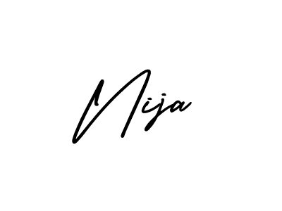 Use a signature maker to create a handwritten signature online. With this signature software, you can design (AmerikaSignatureDemo-Regular) your own signature for name Nija. Nija signature style 3 images and pictures png