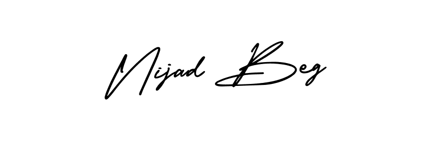 Nijad Beg stylish signature style. Best Handwritten Sign (AmerikaSignatureDemo-Regular) for my name. Handwritten Signature Collection Ideas for my name Nijad Beg. Nijad Beg signature style 3 images and pictures png