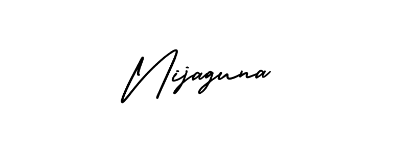 How to make Nijaguna name signature. Use AmerikaSignatureDemo-Regular style for creating short signs online. This is the latest handwritten sign. Nijaguna signature style 3 images and pictures png