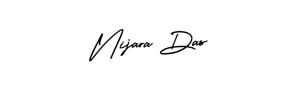 The best way (AmerikaSignatureDemo-Regular) to make a short signature is to pick only two or three words in your name. The name Nijara Das include a total of six letters. For converting this name. Nijara Das signature style 3 images and pictures png