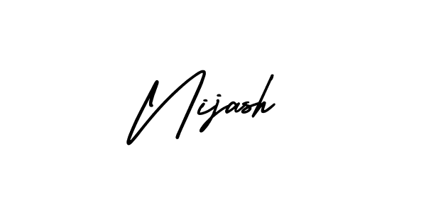 Use a signature maker to create a handwritten signature online. With this signature software, you can design (AmerikaSignatureDemo-Regular) your own signature for name Nijash. Nijash signature style 3 images and pictures png