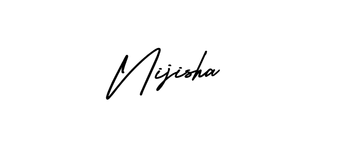 Make a beautiful signature design for name Nijisha. With this signature (AmerikaSignatureDemo-Regular) style, you can create a handwritten signature for free. Nijisha signature style 3 images and pictures png