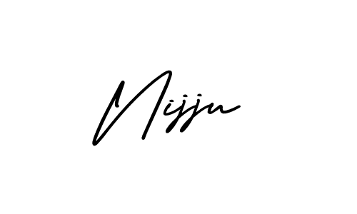 Use a signature maker to create a handwritten signature online. With this signature software, you can design (AmerikaSignatureDemo-Regular) your own signature for name Nijju. Nijju signature style 3 images and pictures png