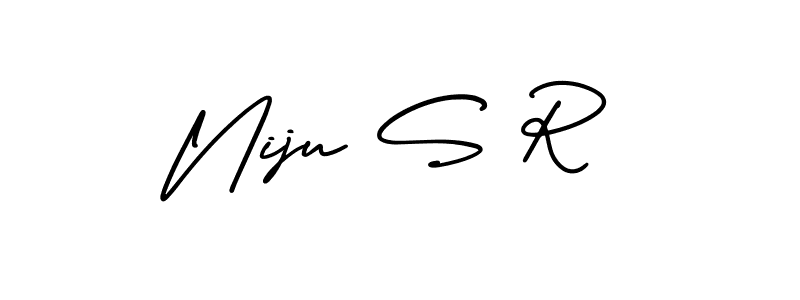 It looks lik you need a new signature style for name Niju S R. Design unique handwritten (AmerikaSignatureDemo-Regular) signature with our free signature maker in just a few clicks. Niju S R signature style 3 images and pictures png