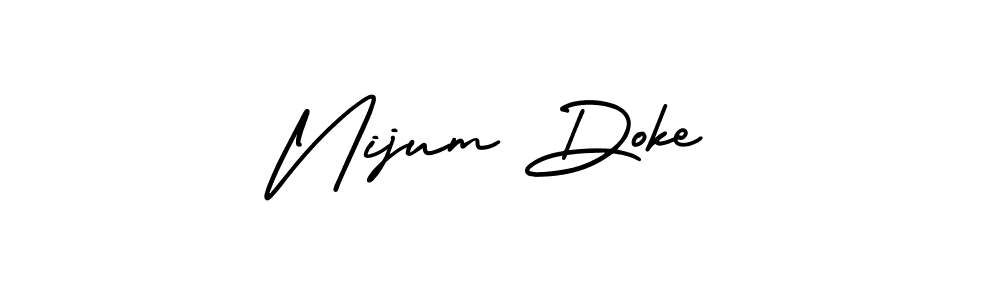 Use a signature maker to create a handwritten signature online. With this signature software, you can design (AmerikaSignatureDemo-Regular) your own signature for name Nijum Doke. Nijum Doke signature style 3 images and pictures png