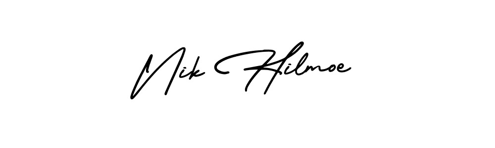 Also we have Nik Hilmoe name is the best signature style. Create professional handwritten signature collection using AmerikaSignatureDemo-Regular autograph style. Nik Hilmoe signature style 3 images and pictures png