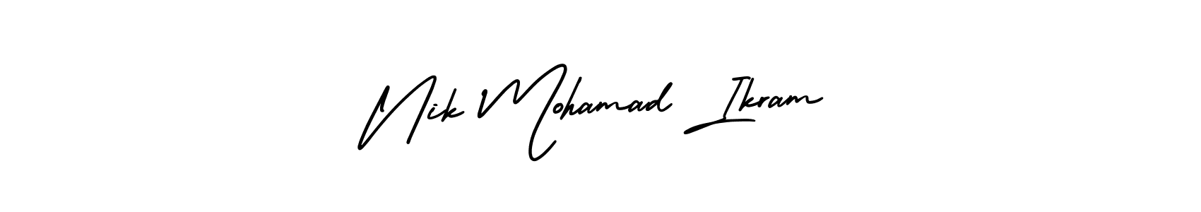 Create a beautiful signature design for name Nik Mohamad Ikram. With this signature (AmerikaSignatureDemo-Regular) fonts, you can make a handwritten signature for free. Nik Mohamad Ikram signature style 3 images and pictures png