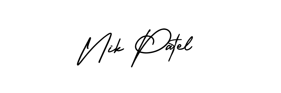 Design your own signature with our free online signature maker. With this signature software, you can create a handwritten (AmerikaSignatureDemo-Regular) signature for name Nik Patel. Nik Patel signature style 3 images and pictures png