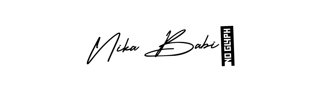 Make a beautiful signature design for name Nika BabiĆ. With this signature (AmerikaSignatureDemo-Regular) style, you can create a handwritten signature for free. Nika BabiĆ signature style 3 images and pictures png