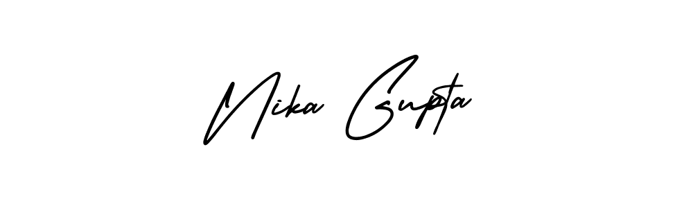 Use a signature maker to create a handwritten signature online. With this signature software, you can design (AmerikaSignatureDemo-Regular) your own signature for name Nika Gupta. Nika Gupta signature style 3 images and pictures png