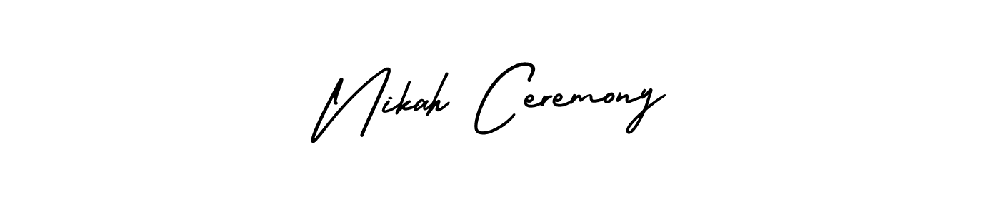 AmerikaSignatureDemo-Regular is a professional signature style that is perfect for those who want to add a touch of class to their signature. It is also a great choice for those who want to make their signature more unique. Get Nikah Ceremony name to fancy signature for free. Nikah Ceremony signature style 3 images and pictures png