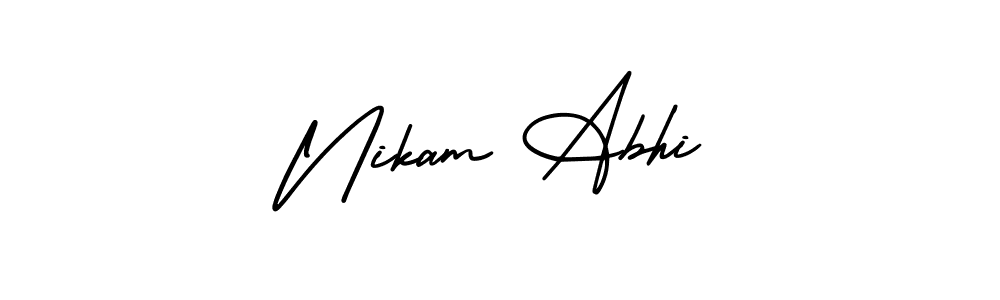 See photos of Nikam Abhi official signature by Spectra . Check more albums & portfolios. Read reviews & check more about AmerikaSignatureDemo-Regular font. Nikam Abhi signature style 3 images and pictures png
