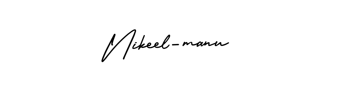 How to Draw Nikeel-manu signature style? AmerikaSignatureDemo-Regular is a latest design signature styles for name Nikeel-manu. Nikeel-manu signature style 3 images and pictures png
