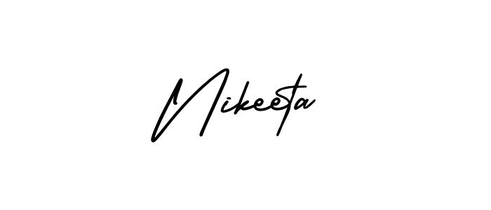 Make a beautiful signature design for name Nikeeta. With this signature (AmerikaSignatureDemo-Regular) style, you can create a handwritten signature for free. Nikeeta signature style 3 images and pictures png