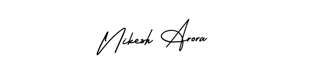 AmerikaSignatureDemo-Regular is a professional signature style that is perfect for those who want to add a touch of class to their signature. It is also a great choice for those who want to make their signature more unique. Get Nikesh Arora name to fancy signature for free. Nikesh Arora signature style 3 images and pictures png