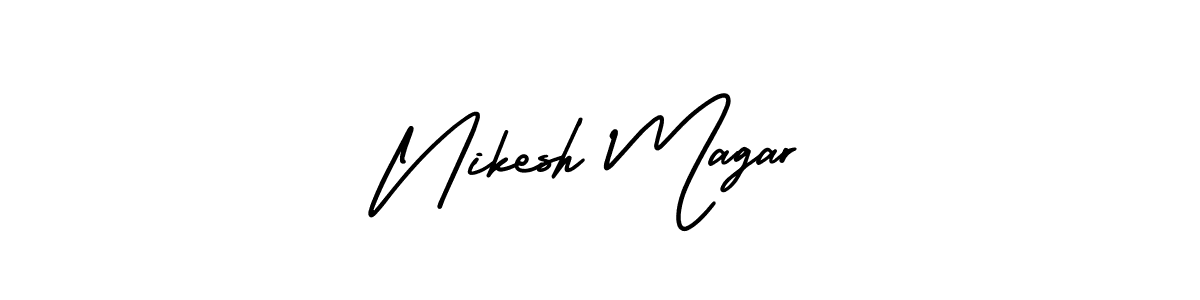 Design your own signature with our free online signature maker. With this signature software, you can create a handwritten (AmerikaSignatureDemo-Regular) signature for name Nikesh Magar. Nikesh Magar signature style 3 images and pictures png
