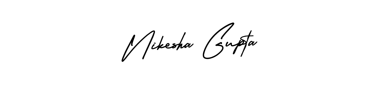 Use a signature maker to create a handwritten signature online. With this signature software, you can design (AmerikaSignatureDemo-Regular) your own signature for name Nikesha Gupta. Nikesha Gupta signature style 3 images and pictures png