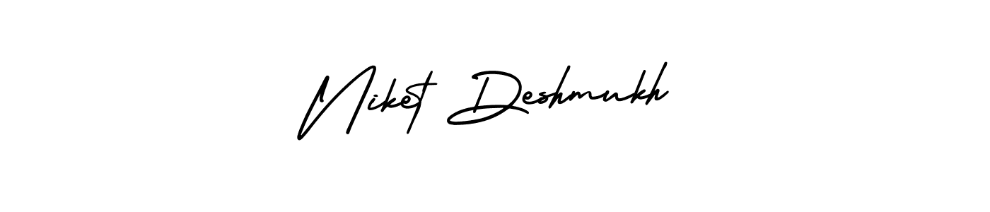 Also You can easily find your signature by using the search form. We will create Niket Deshmukh name handwritten signature images for you free of cost using AmerikaSignatureDemo-Regular sign style. Niket Deshmukh signature style 3 images and pictures png