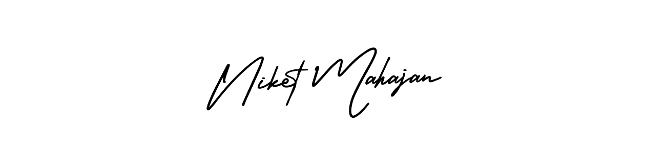 Niket Mahajan stylish signature style. Best Handwritten Sign (AmerikaSignatureDemo-Regular) for my name. Handwritten Signature Collection Ideas for my name Niket Mahajan. Niket Mahajan signature style 3 images and pictures png