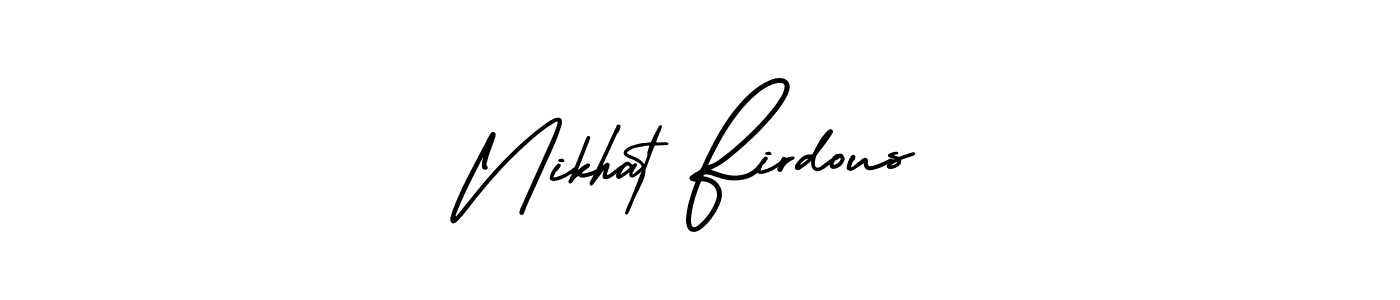 Use a signature maker to create a handwritten signature online. With this signature software, you can design (AmerikaSignatureDemo-Regular) your own signature for name Nikhat Firdous. Nikhat Firdous signature style 3 images and pictures png