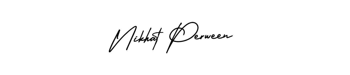 How to Draw Nikhat Perween signature style? AmerikaSignatureDemo-Regular is a latest design signature styles for name Nikhat Perween. Nikhat Perween signature style 3 images and pictures png