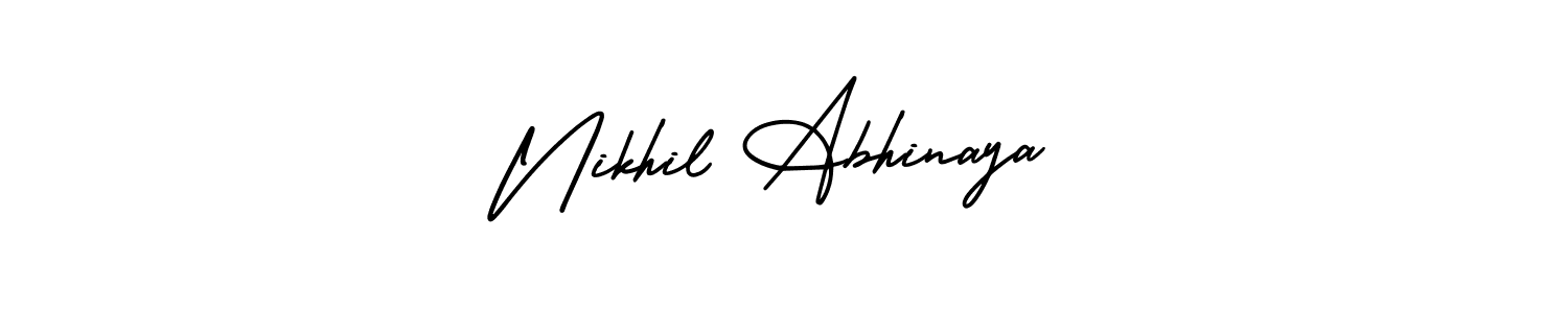 Nikhil Abhinaya stylish signature style. Best Handwritten Sign (AmerikaSignatureDemo-Regular) for my name. Handwritten Signature Collection Ideas for my name Nikhil Abhinaya. Nikhil Abhinaya signature style 3 images and pictures png