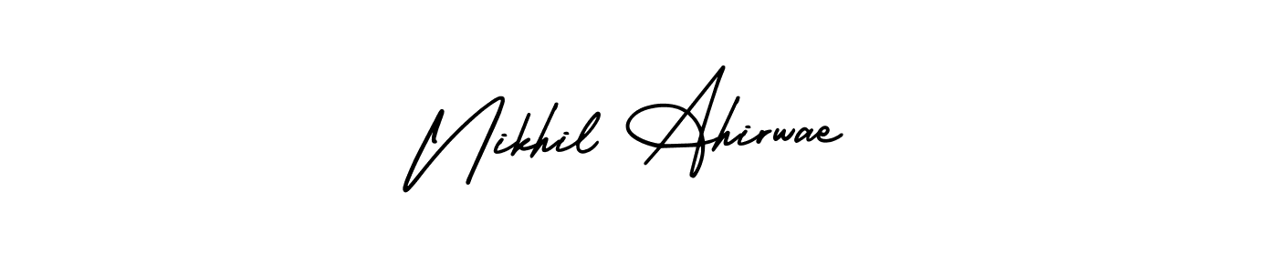 How to make Nikhil Ahirwae signature? AmerikaSignatureDemo-Regular is a professional autograph style. Create handwritten signature for Nikhil Ahirwae name. Nikhil Ahirwae signature style 3 images and pictures png